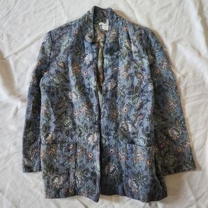 Vintage Laurie Lee Floral Tapestry Jacket Cottagecore Made USA Size S